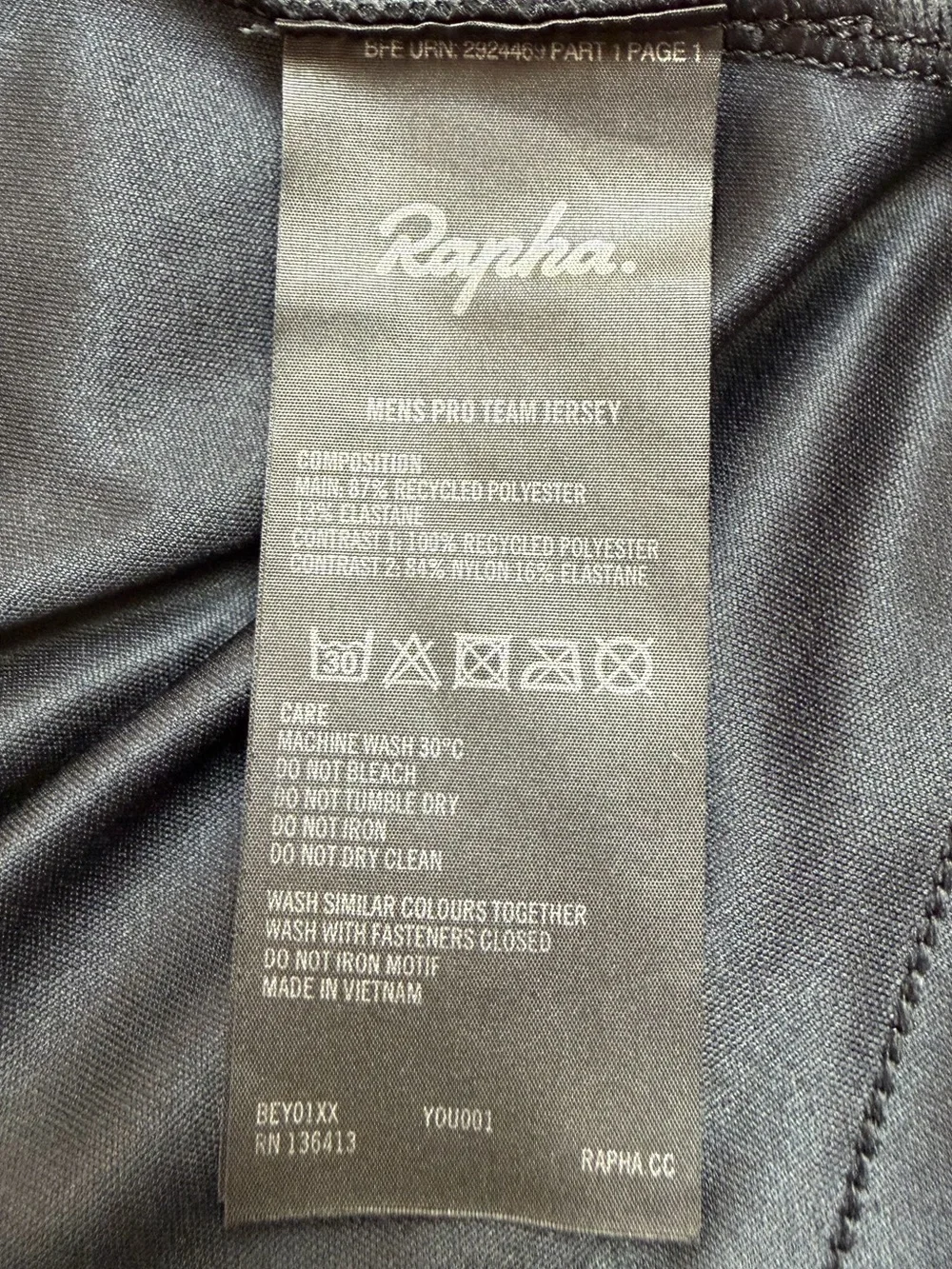 Rapha Men’s Pro Team Training Jersey in Dark Gray/Black Size Small - Picture 14 of 15